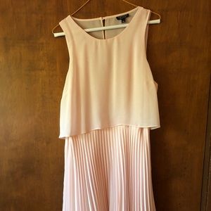 Blush pink chiffon topshop dress